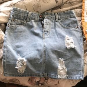 Jean Skirt Ripped